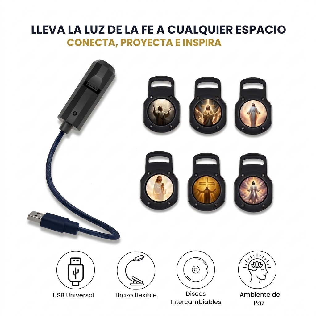 Mini Proyector de Jesús con Discos Intercambiables